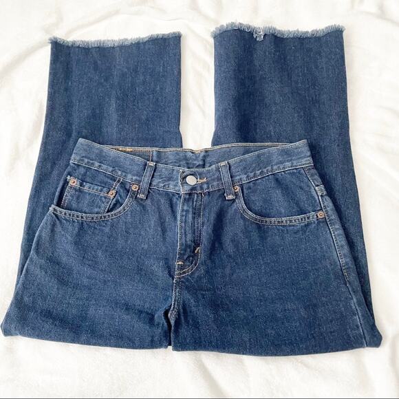 Levi’s 577 low rise loose fit cropped vintage 90s jeans size 6 blue denim - Picture 6 of 9